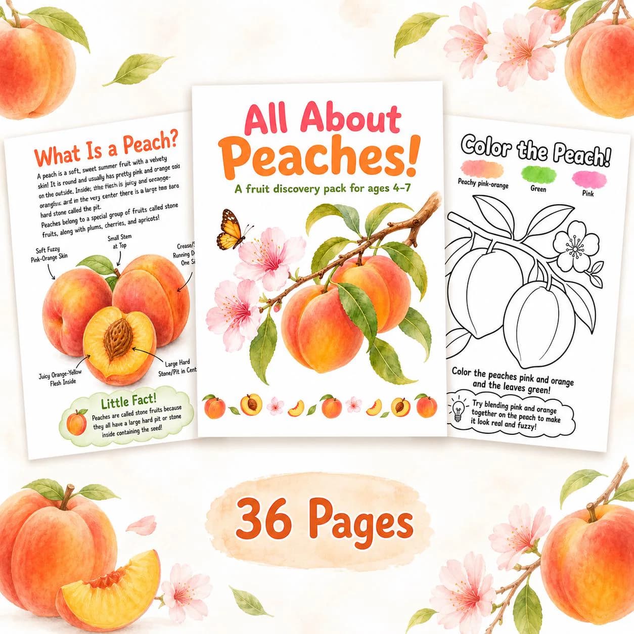 Peach Activity Pack for Kids